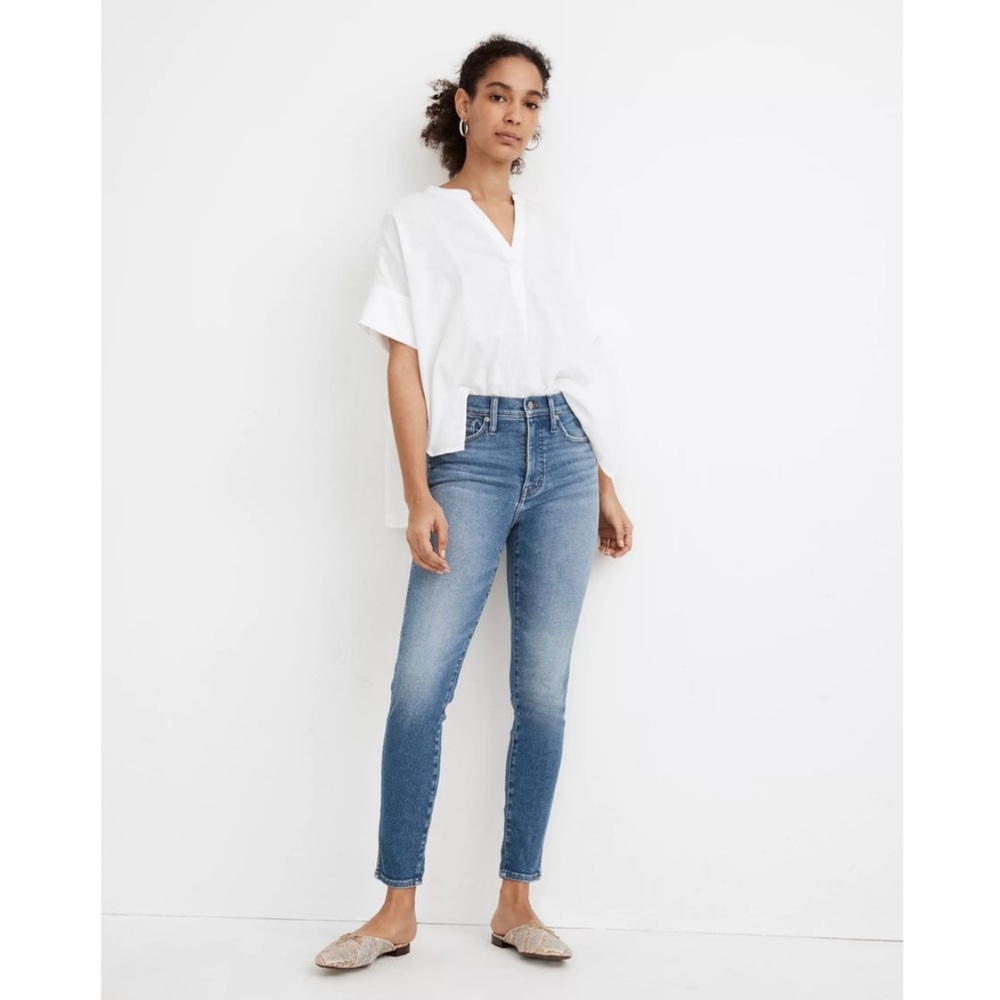 Madewell 10 inch high-rise skinny crop Sheffield wash size 23